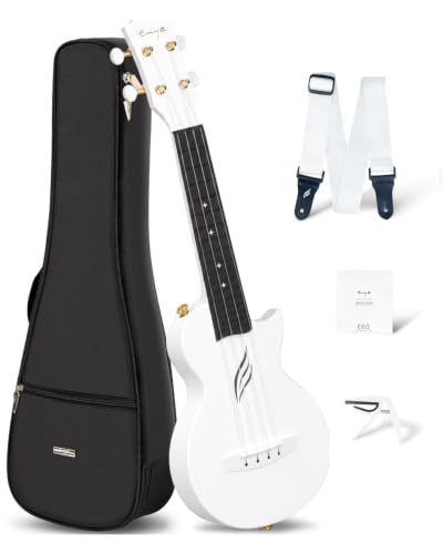 Enya Nova U Mini Soprano Ukulele 21” Carbon Fiber – Lightweight Waterproof Travel Ukulele for Beginners & Adult, Starter Kit Included (Case, Strap, Capo, Strings)