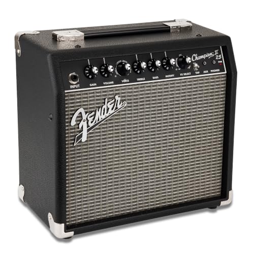 Fender Champion II 25 Electric Guitar Amplifier, 25-Watt Combo Amp with 8" Speaker, Multiple Amp Voicings, Reverb/Delay/Chorus Effects, USB & Aux in, with 2-Year Warranty