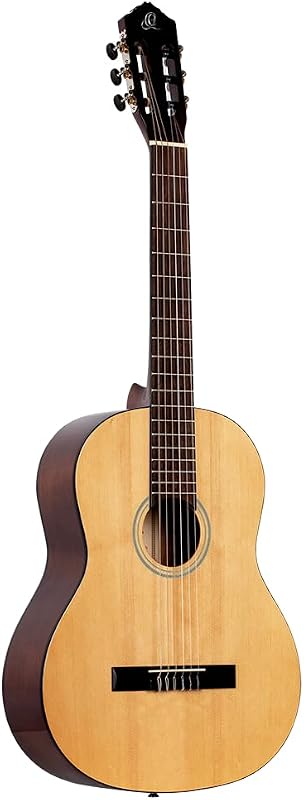 Ortega Student Series Full Size 6-String Nylon Classical Guitar, Gloss — Size, capacity and configuration compared