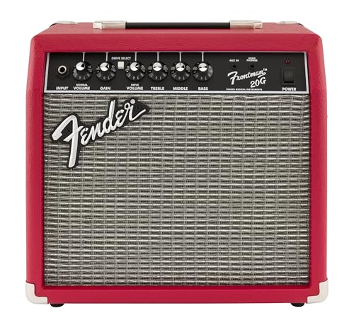 Fender Frontman 20G Guitar Amp, 20 Watts, with 2-Year Warranty 6 Inch Fender Special Design Speaker, Red