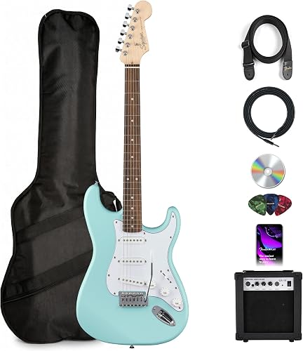 Fender Squier Stratocaster Electric Guitar - Daphne Blue Bundle with A — Side-by-side comparison of top picks in this category