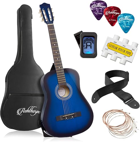 Ashthorpe Beginner Acoustic Guitar Bundle 38-inch Package (Blue), Basi — Complete testing methodology overview